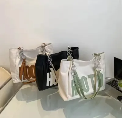 Stylish PU Leather Crossbody Strap Tote Bag